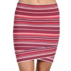 BCBGMaxAzria Skirts - BCBGMAXAZRIA Women’s Ivy Striped Criss Cross Skirt BCBGMaxAzria Skirts - BCBGMAXAZRIA Women’s Ivy Striped Criss Cross Skirt